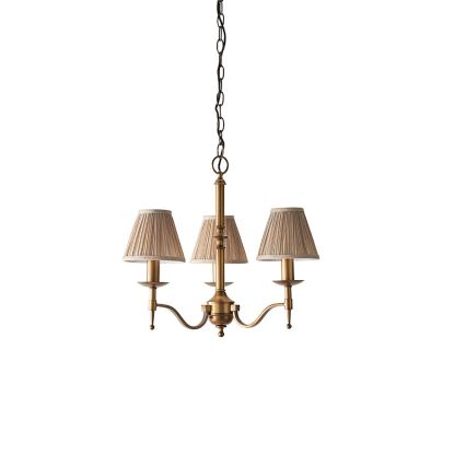 Endon 63628 - Kroonluchter aan ketting STANFORD 3xE14/40W/230V messing/beige