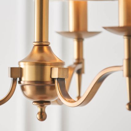 Endon 63628 - Kroonluchter aan ketting STANFORD 3xE14/40W/230V messing/beige