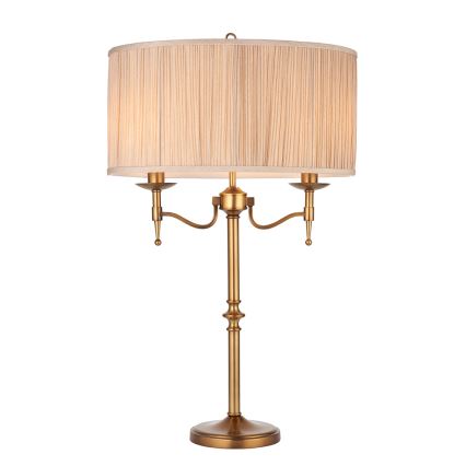 Endon 63648 - Tafellamp STANFORD 2xE14/40W/230V messing/beige