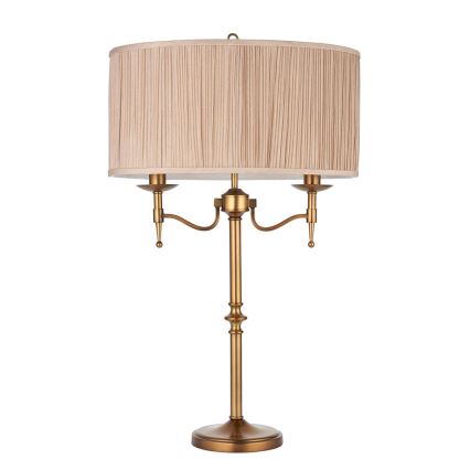 Endon 63648 - Tafellamp STANFORD 2xE14/40W/230V messing/beige