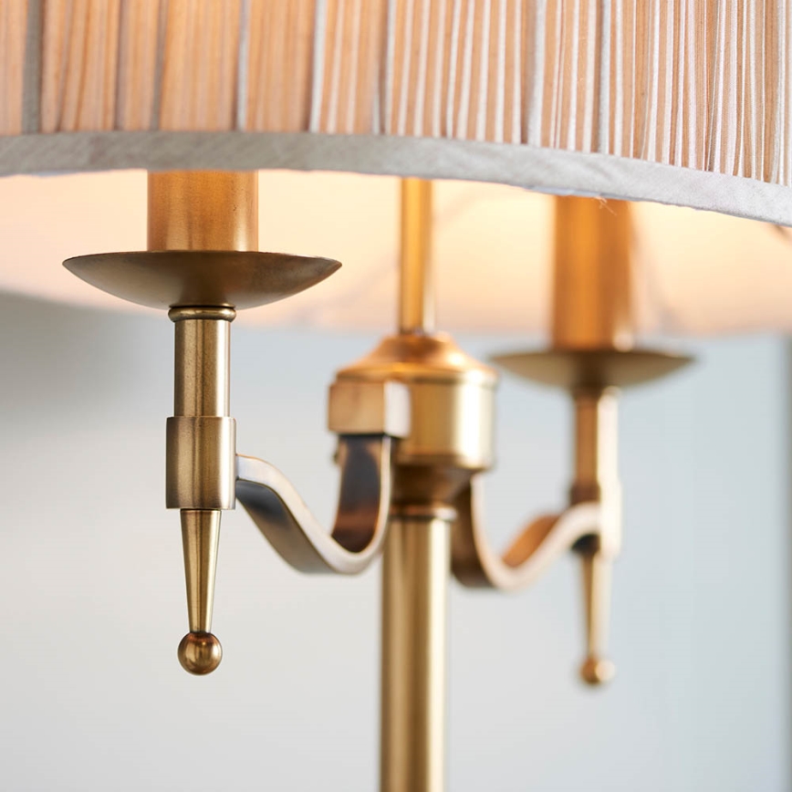 Endon 63648 - Tafellamp STANFORD 2xE14/40W/230V messing/beige