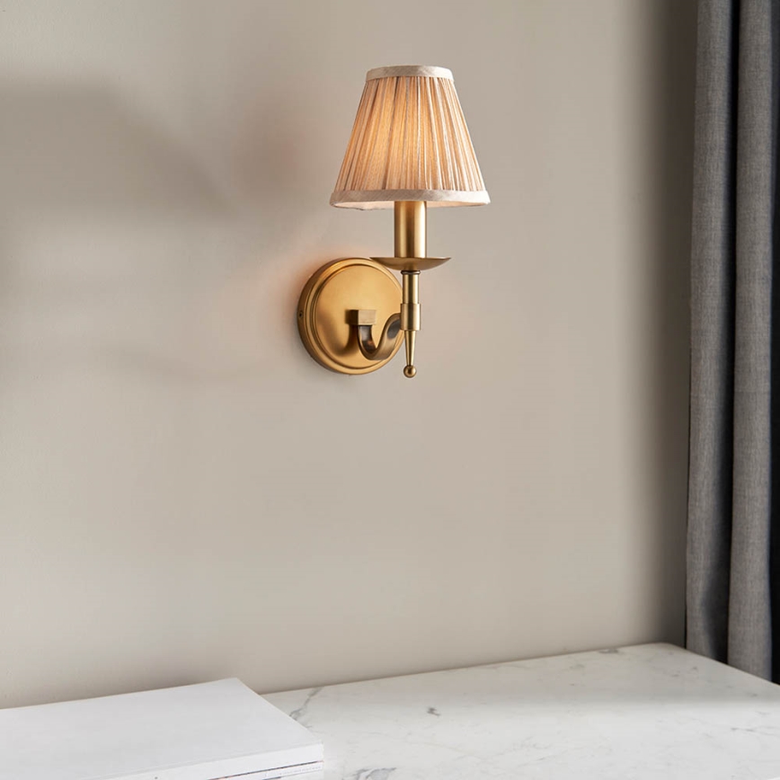 Endon 63653 - Wandlamp STANFORD 1xE14/40W/230V messing/beige