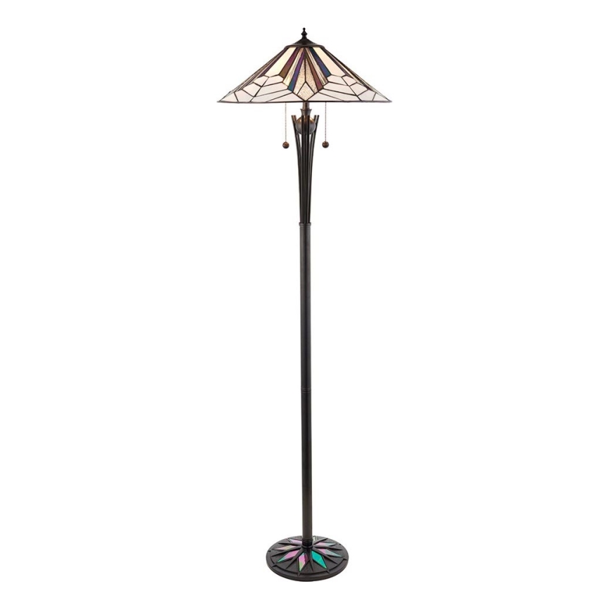 Endon 63934 - Tiffany-vloerlamp ASTORIA, 2xE27/60W/230V, Ø 48 cm