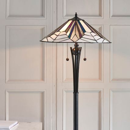 Endon 63934 - Tiffany-vloerlamp ASTORIA, 2xE27/60W/230V, Ø 48 cm