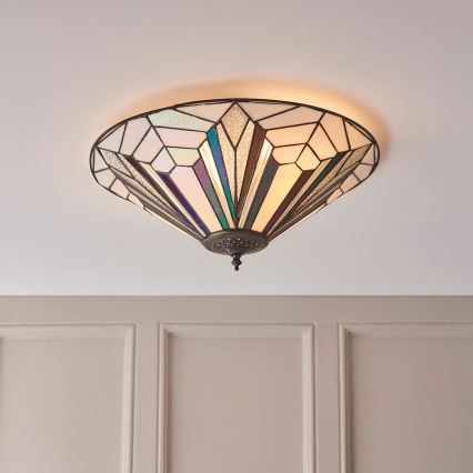 Endon 63935 - Tiffany plafondlamp ASTORIA 2xE27/60W/230V Ø 48 cm