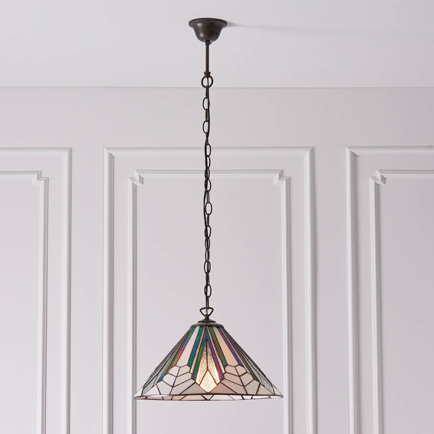 Endon 63937 - Tiffany hanglamp aan ketting ASTORIA, 1x E27/60W/230V, Ø 40 cm