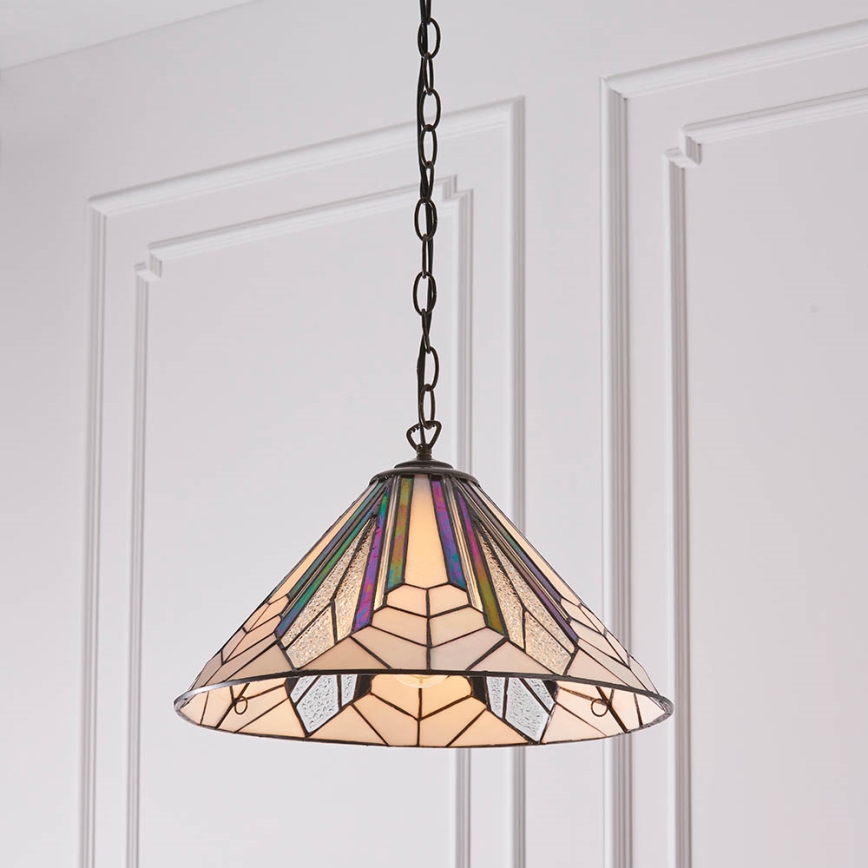 Endon 63937 - Tiffany hanglamp aan ketting ASTORIA, 1x E27/60W/230V, Ø 40 cm