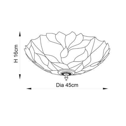 Endon 63960 - Plafondlamp BOTANICA 2xE27/60W/230V Ø 45 cm