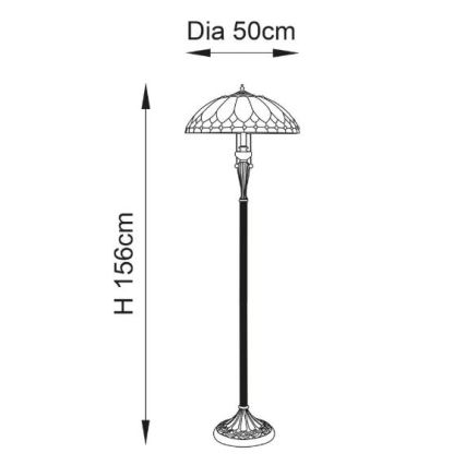 Endon 63972 - Vloerlamp BROOKLYN 2xE27/60W/230V Ø 50 cm