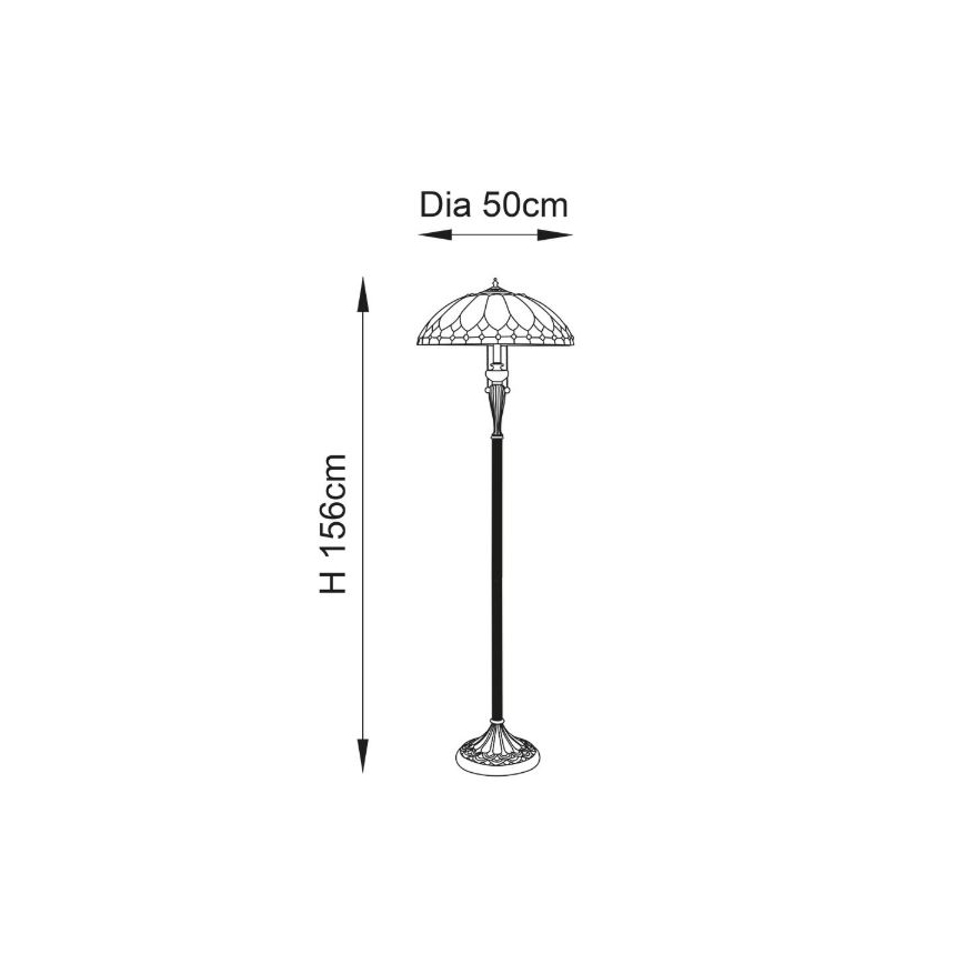 Endon 63972 - Vloerlamp BROOKLYN 2xE27/60W/230V Ø 50 cm
