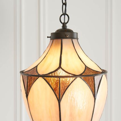 Endon 63974 - Hanglamp aan ketting BROOKLYN 1xE27/60W/230V bruin