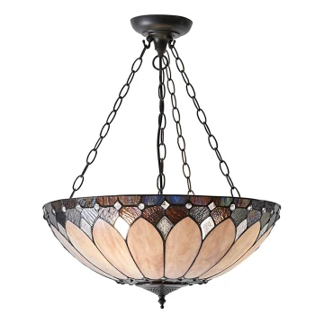 Endon 63976 - Kroonluchter aan ketting Tiffany BROOKLYN 3xE27/60W/230V pr. 50 cm