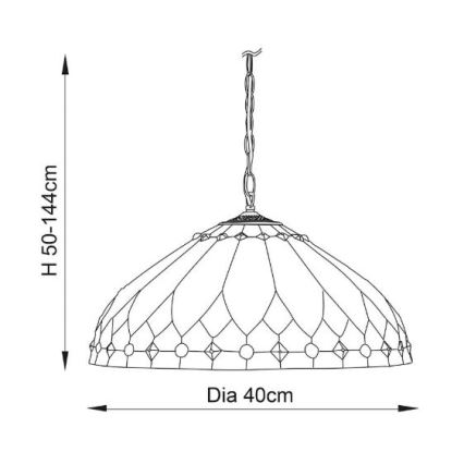 Endon 63977 - Hanglamp aan een ketting BROOKLYN 1xE27/60W/230V diameter 40 cm