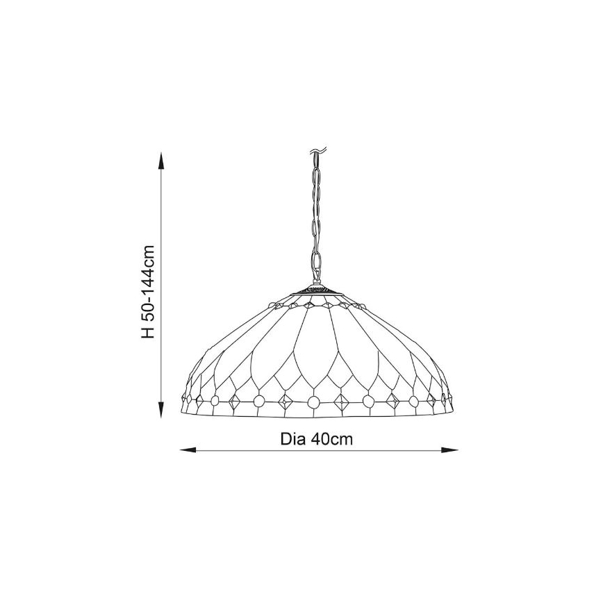 Endon 63977 - Hanglamp aan een ketting BROOKLYN 1xE27/60W/230V diameter 40 cm