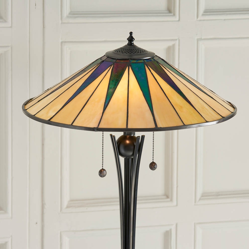 Endon 64041 - Vloerlamp Tiffany DARK STAR 2xE27/60W/230V Ø 49 cm