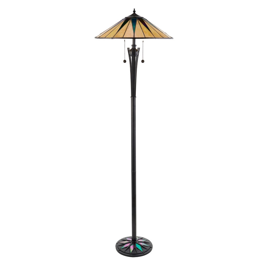 Endon 64041 - Vloerlamp Tiffany DARK STAR 2xE27/60W/230V Ø 49 cm