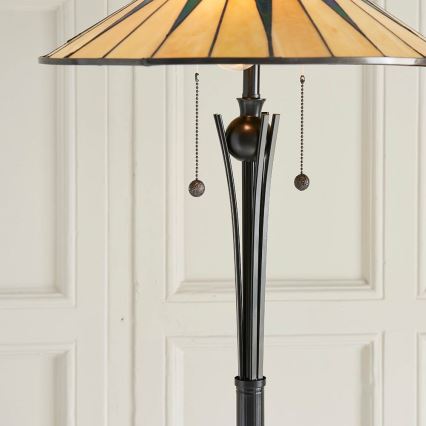 Endon 64041 - Vloerlamp Tiffany DARK STAR 2xE27/60W/230V Ø 49 cm