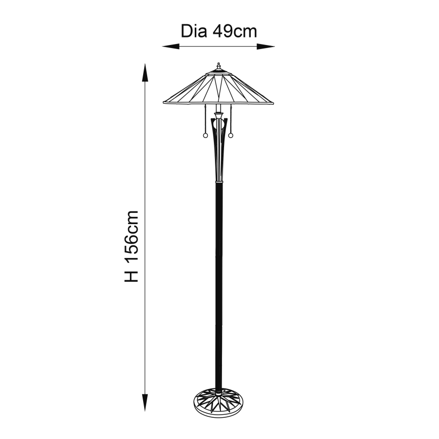 Endon 64041 - Vloerlamp Tiffany DARK STAR 2xE27/60W/230V Ø 49 cm