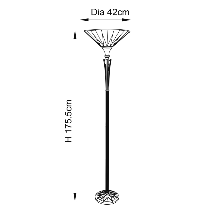 Endon 64042 - Vloerlamp Tiffany DARK STAR 1xE27/60W/230V Ø 42 cm