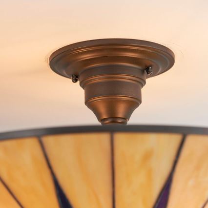 Endon 64043 - Opbouwkroonluchter Tiffany DARK STAR 3xE27/60W/230V, Ø 49 cm