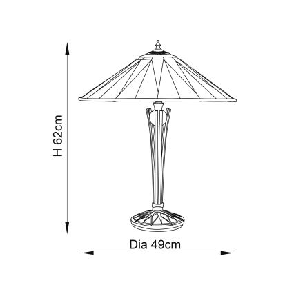 Endon 64045 - Tafellamp DARK STAR 2xE27/60W/230V diameter 49 cm