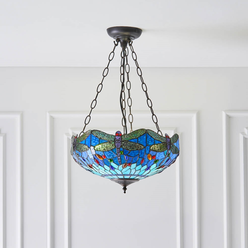 Endon 64075 - Kroonluchter met ketting DRAGONFLY 3xE27/60W/230V Ø 41 cm