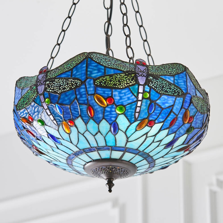 Endon 64075 - Kroonluchter met ketting DRAGONFLY 3xE27/60W/230V Ø 41 cm