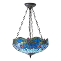 Endon 64075 - Tiffany-kroonluchter aan ketting DRAGONFLY 3xE27/60W/230V Ø 41 cm