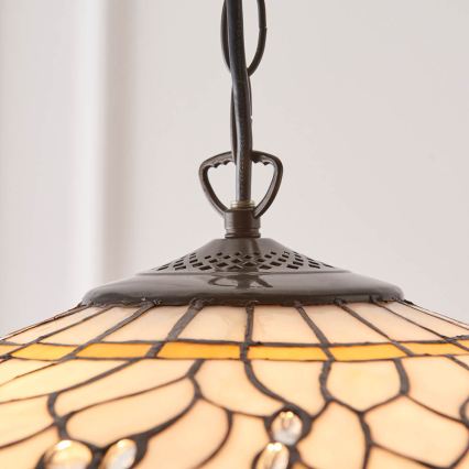 Endon 64079 - Tiffany-kroonluchter met ketting DRAGONFLY, 3x E27/60W/230V, Ø 50 cm