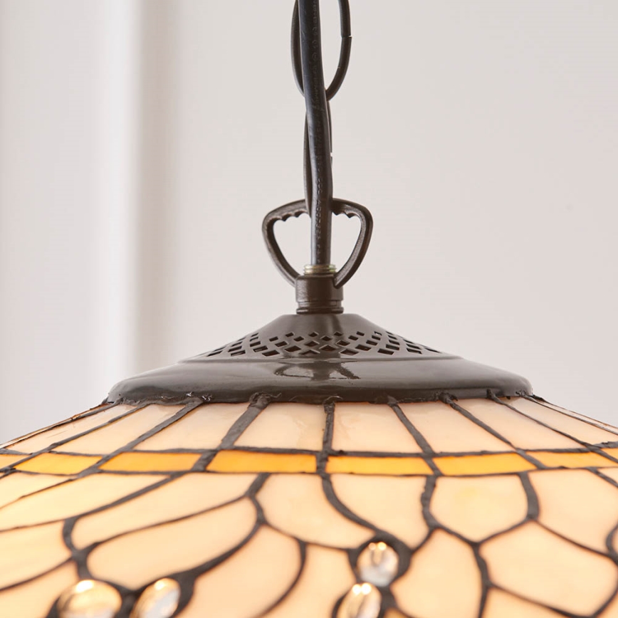 Endon 64079 - Tiffany-kroonluchter met ketting DRAGONFLY, 3x E27/60W/230V, Ø 50 cm