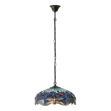 Endon 64080 - Kroonluchter aan ketting Tiffany DRAGONFLY 3xE27/60W/230V Ø 41 cm