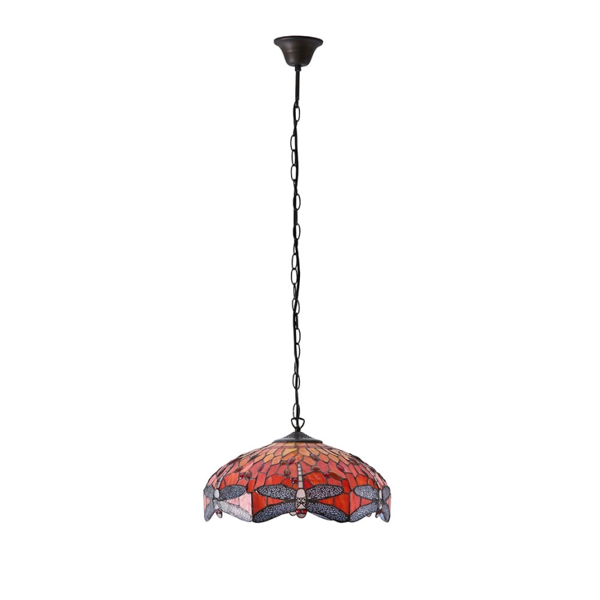 Endon 64081 - Kroonluchter aan ketting Tiffany DRAGONFLY 3xE27/60W/230V Ø 41 cm