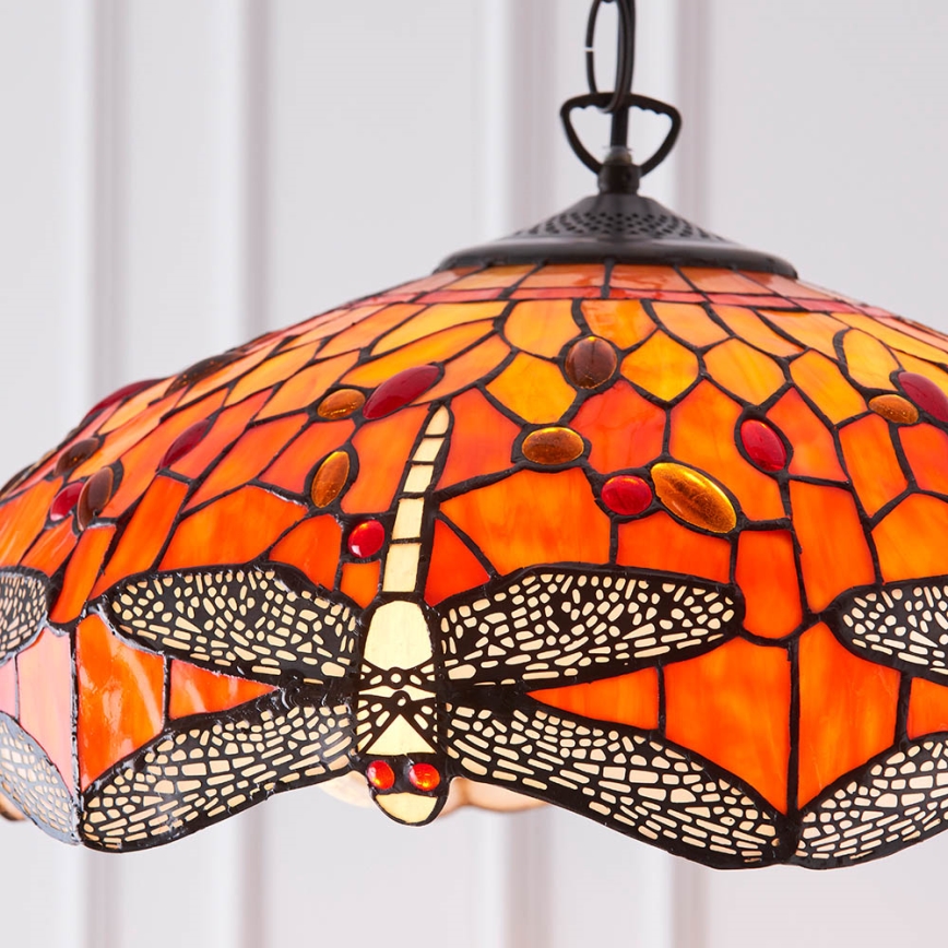 Endon 64081 - Kroonluchter aan ketting Tiffany DRAGONFLY 3xE27/60W/230V Ø 41 cm