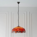 Endon 64082 - Kroonluchter aan ketting Tiffany DRAGONFLY 3xE27/60W/230V Ø 50 cm