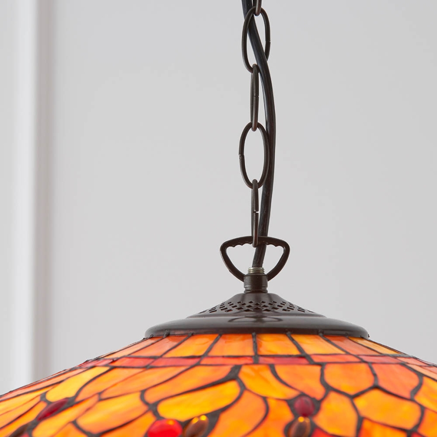 Endon 64082 - Kroonluchter aan ketting Tiffany DRAGONFLY 3xE27/60W/230V Ø 50 cm
