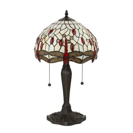 Endon 64086 - Tafellamp Tiffany DRAGONFLY 2xE27/60W/230V Ø 30 cm