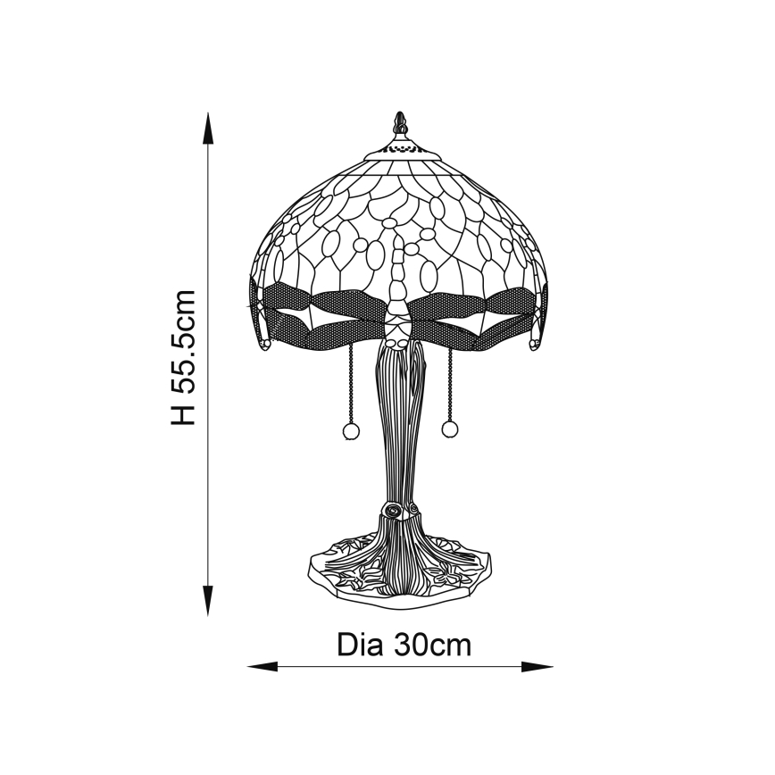 Endon 64090 - Tafellamp DRAGONFLY 2xE27/60W/230V Ø 30 cm