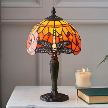 Endon 64091 - Tafellamp Tiffany DRAGONFLY 1xE14/7W/230V Ø 20 cm