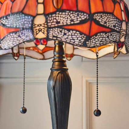 Endon 64092 - Tafellamp Tiffany DRAGONFLY 2xE27/60W/230V Ø 30 cm