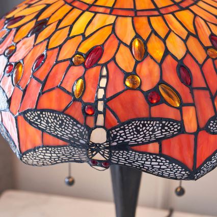 Endon 64093 - Tafellamp Tiffany DRAGONFLY 2xE27/60W/230V Ø 41 cm