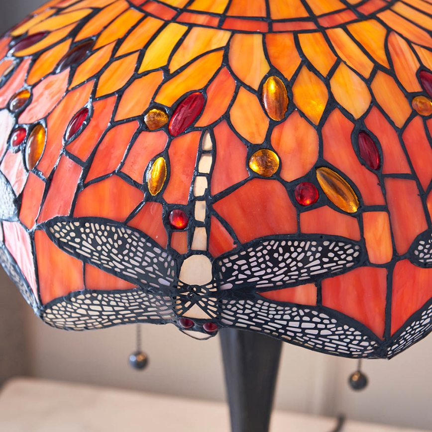 Endon 64093 - Tafellamp Tiffany DRAGONFLY 2xE27/60W/230V Ø 41 cm