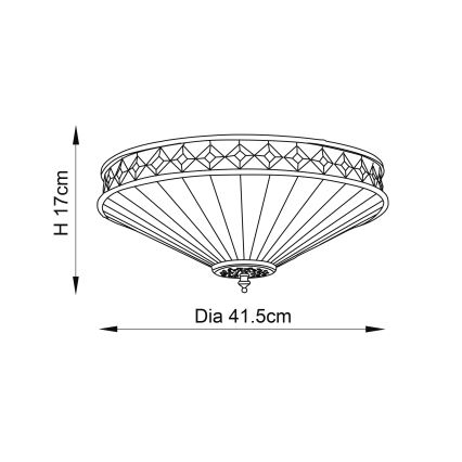 Endon 64145 - Plafondlamp FARGO 2xE27/60W/230V diameter 41,5 cm
