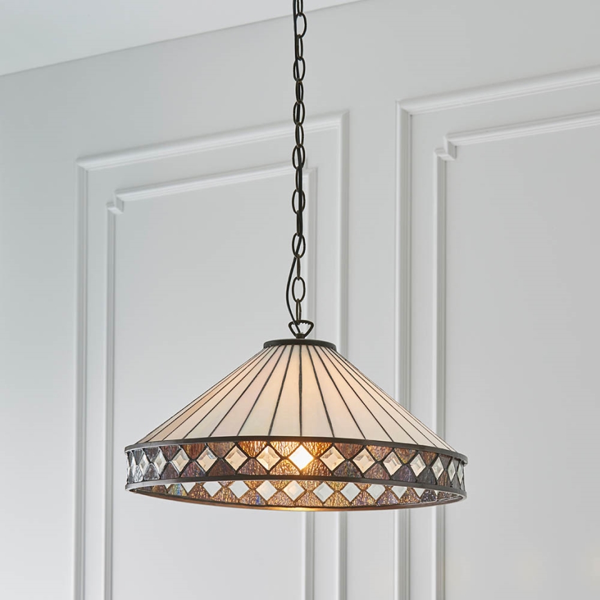 Endon 64147 - Kroonluchter aan ketting Tiffany FARGO 1xE27/60W/230V Ø 50 cm