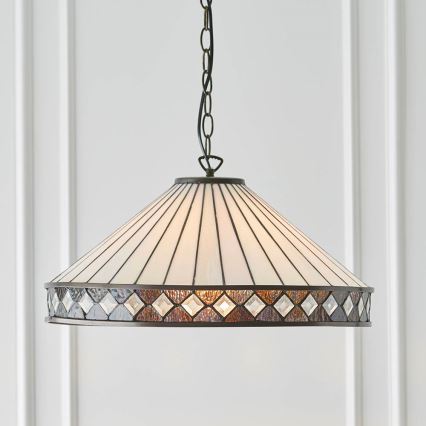 Endon 64147 - Kroonluchter aan ketting Tiffany FARGO 1xE27/60W/230V Ø 50 cm