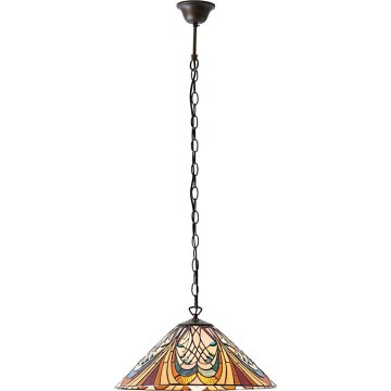 Endon 64162 - Kroonluchter met ketting Tiffany HECTOR 1xE27/60W/230V Ø 40 cm