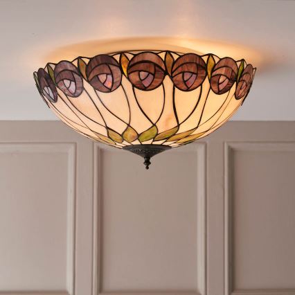 Endon 64173 - Tiffany-plafondlamp HUTCHINSON 2xE27/60W/230V Ø 50 cm