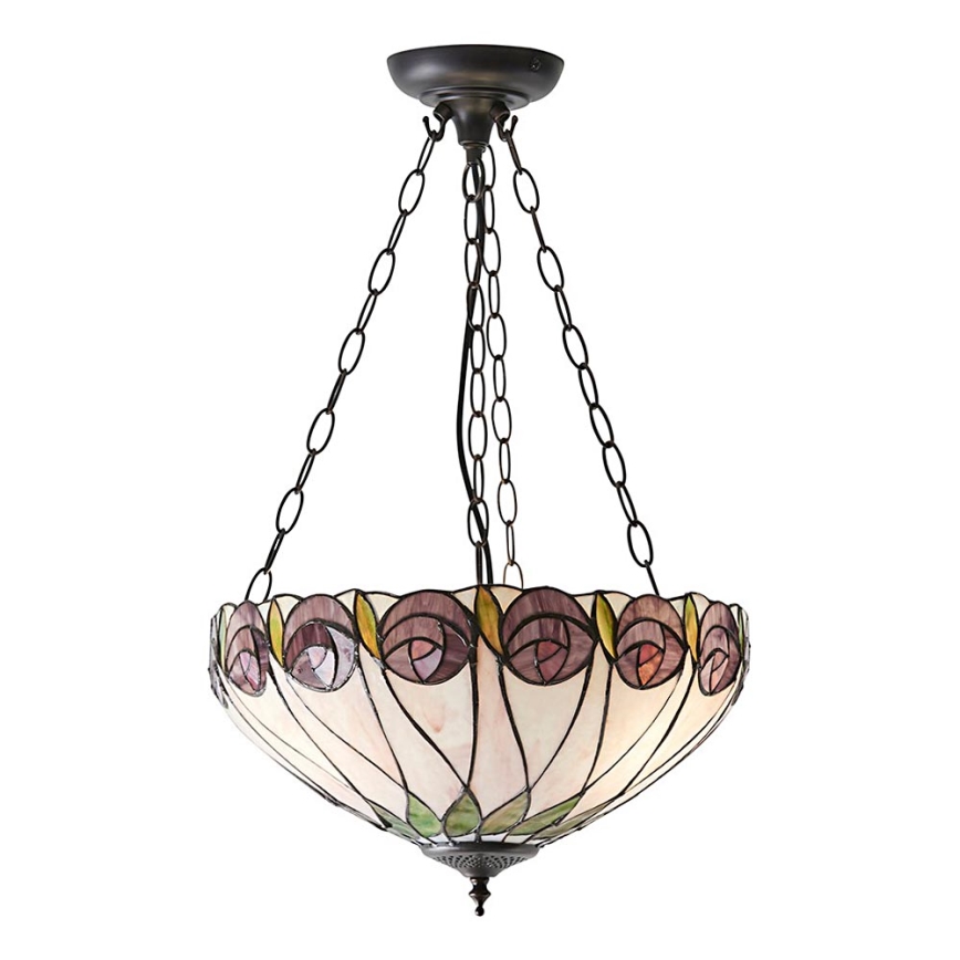 Endon 64175 - Kroonluchter aan ketting Tiffany HUTCHINSON 3xE27/60W/230V Ø 40 cm