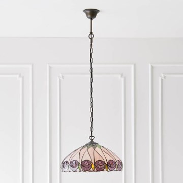 Endon 64176 - Hanglamp aan ketting Tiffany HUTCHINSON 1xE27/60W/230V Ø 40 cm