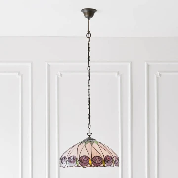 Endon 64176 - Hanglamp aan ketting Tiffany HUTCHINSON 1xE27/60W/230V Ø 40 cm