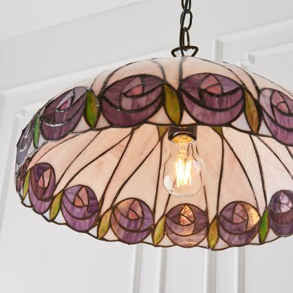 Endon 64176 - Hanglamp aan ketting Tiffany HUTCHINSON 1xE27/60W/230V Ø 40 cm